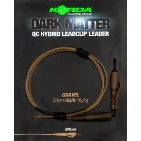   Korda - Dark Matter Leader 50 cm QC Hybrid Clip Gravel szybkozłączka przypon w kolorze żwiru