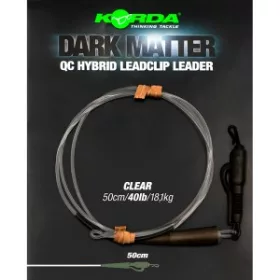   Korda - Dark Matter Leader 50 cm QC Hybrid Clip Clear szybkozłączka przezroczysty przypon