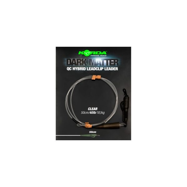 Korda - Dark Matter Leader 50 cm QC Hybrid Clip Clear szybkozłączka przezroczysty przypon