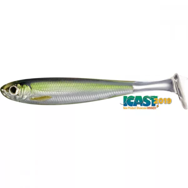 Livetarget Slow-Roll Shiner Paddle Tail Ezüst/Zöld 8,5cm Gumihal 4db