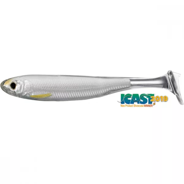 Livetarget Slow-Roll Shiner Paddle Tail Ezüst/Gyöngyház 10cm Gumihal 4db