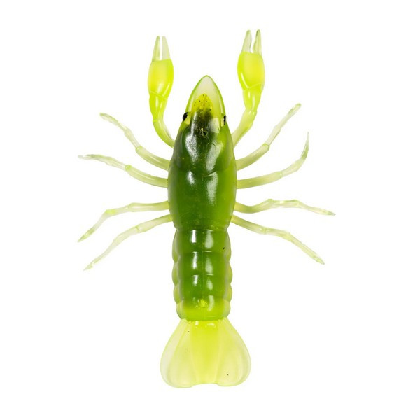 Livetarget Crawfish Un-Rigged Chartreuse-Green 9,7cm Tonący Rak Gumowy 4szt