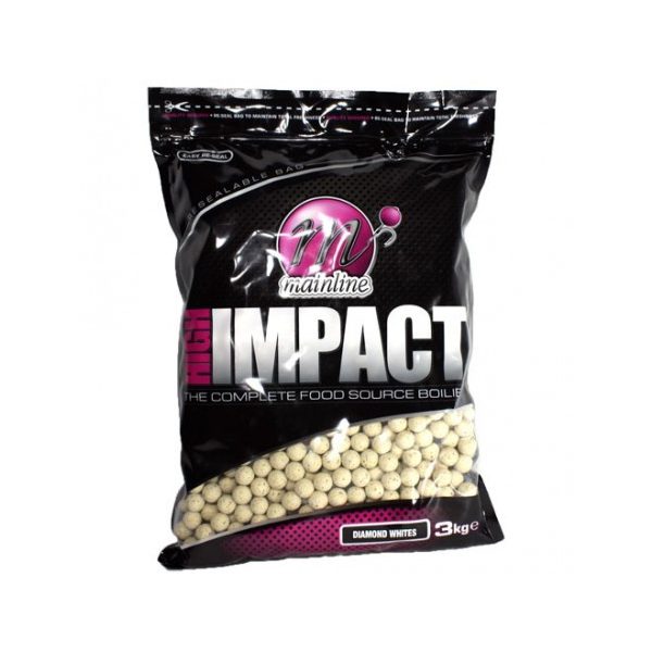 Mainline High Impact Boilies Diamond Whites - 15mm - 3 kg - kulka zanętowa