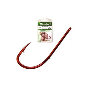   Mustad Czerwone Baitholder 6 Haczyk z oczkiem, z zadziorem 14szt