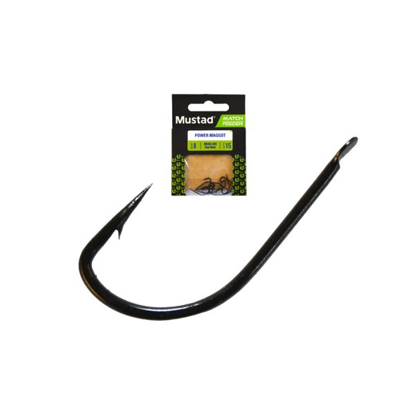 Mustad Match Feeder Power Maggot 12 Z łopatką, Z zadziorem Haczyk na leszcze 15szt