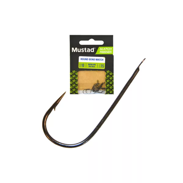 Mustad Match Feeder Round Bend Match 16 Z łopatką, Z zadziorem Haczyk 15szt