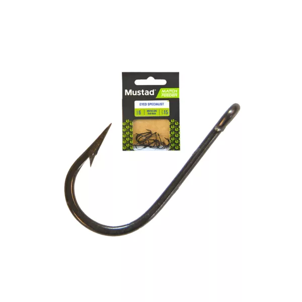 Mustad Match Feeder Eyed Specialist 6 z oczkiem, haczyk z zadziorem 15szt.