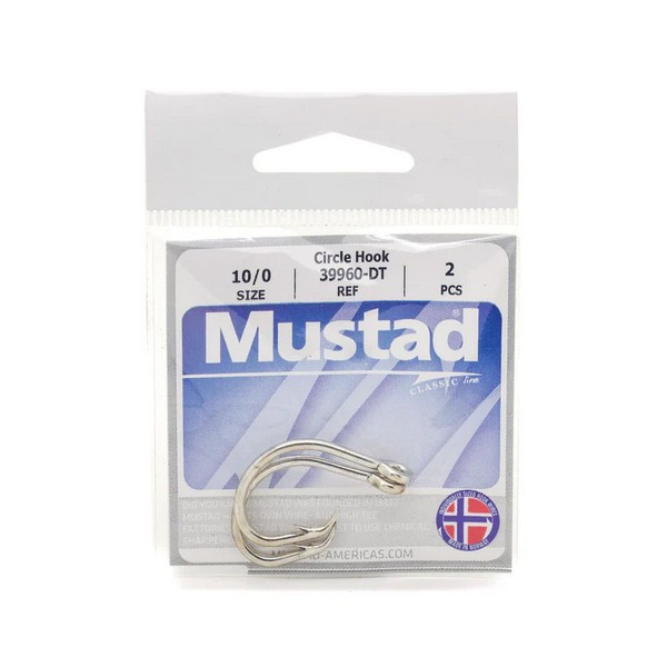 Mustad Tuna Circle Hooks 7/0 Eyed, Barbed Hook 3pcs