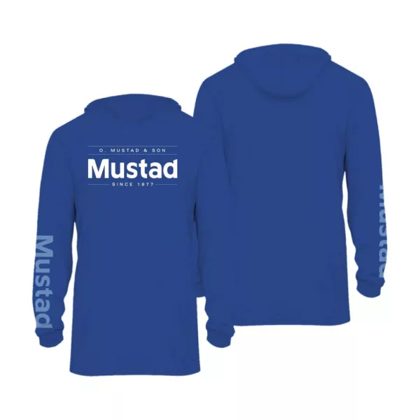 Mustad Blue Brand Longsleeve UV With Hood 3XL Koszulka z Długim Rękawem z Kapturem