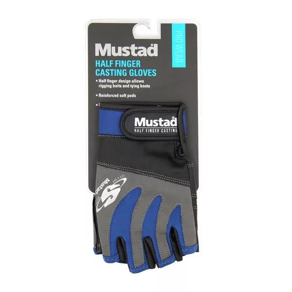 Mustad Half Finger Casting Gloves Rękawiczki bez palców - M