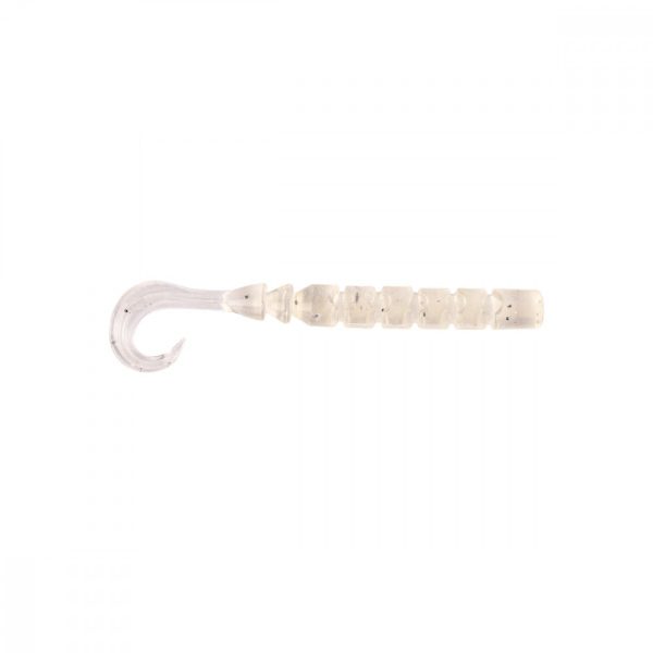 Mustad Aji Göndörfarok 6,35cm Átlátszó Lumineszcens Ezüst Csillám Plasztik Csali 12db