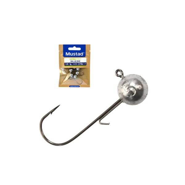 Mustad Kulista Główka Jigowa z Uchwytem i Hakiem 1/0 12gr 25 szt.