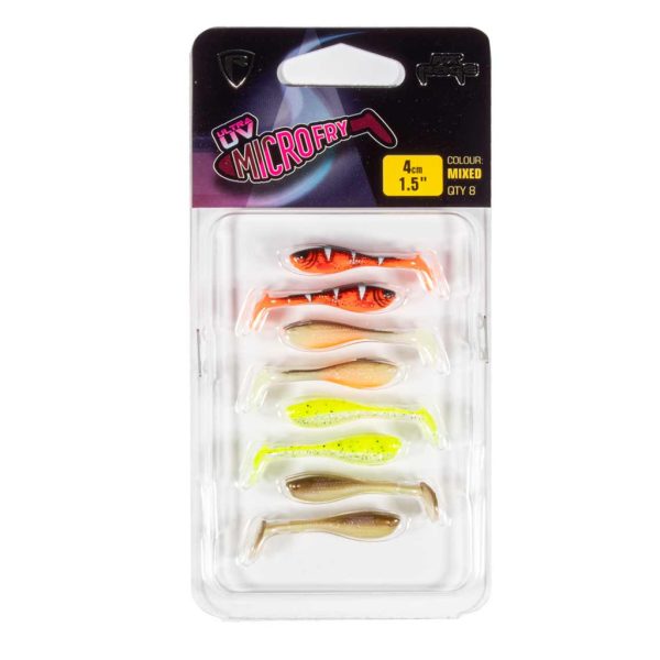 Fox Rage Micro Fry UV Mixed Colour Pack 4cm Plasztik Csali 8db