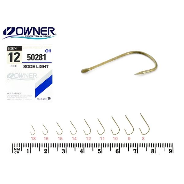 Owner Sode Light 50281 18 z łopatką, z zadziorem haczyk na leszcza 14 szt.