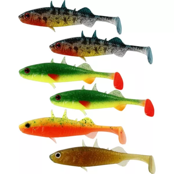 WESTIN Stanley the Stickleback Shadtail 5,5cm 1,5g Dark Water Mix 6pcs Plasztik műcsali