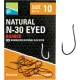 Preston Natural N-30 10 Haczyki z oczkiem, z zadziorem 15szt
