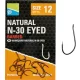 Preston Natural N-30 12 Haki z oczkiem, z zadziorem 15szt