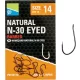 Preston Natural N-30 14 Haczyk z Uszkiem, z Zadziorem 15szt