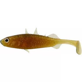   WESTIN Stanley the Stickleback Shadtail 9cm 7g Motoroil Gold dobozzal. Plasztik műcsali