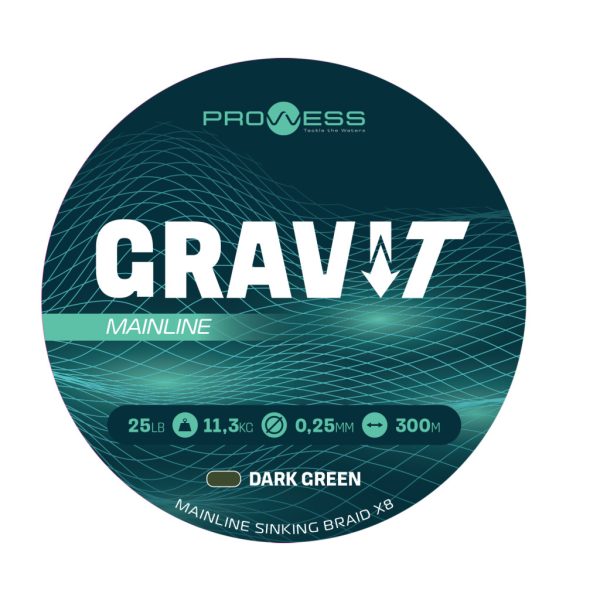 Prowess Gravi-T Mainline Braid X8 Ciemnozielona Tonąca 0,30mm 300m Plecionka Główna