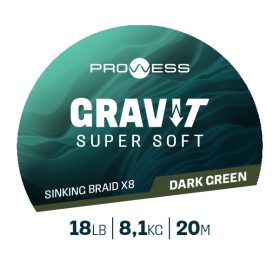   Prowess Gravi-T Super Soft X8 Ciemnozielona Tonąca Plecionka Przyponowa 25lb 20m