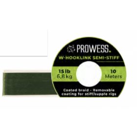   Prowess W-HOOKLINK SEMI-STIFF BRAID 15LB GREEN plecionka przyponowa do kulek proteinowych, powlekana plecionka
