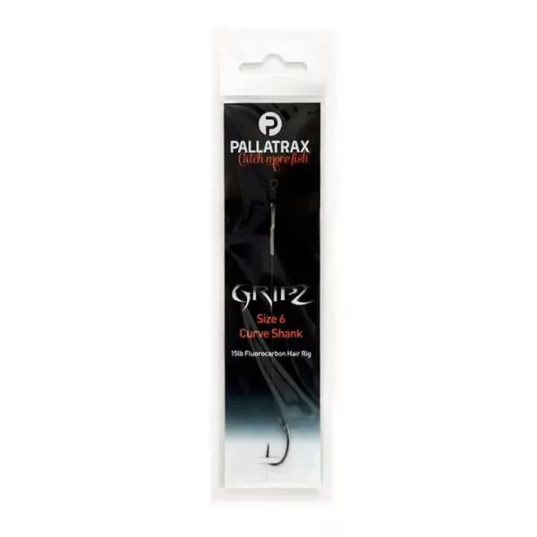 Pallatrax Gripz Curve Shank Hair Rigs 6 15lb Braid Pleciony Haczyk Gotowy