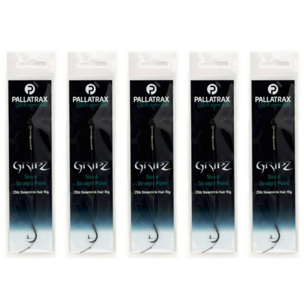 Pallatrax Gripz Straight Point Hair Rigs 8 15lb Steamlink Monofil Haczyk Gotowy