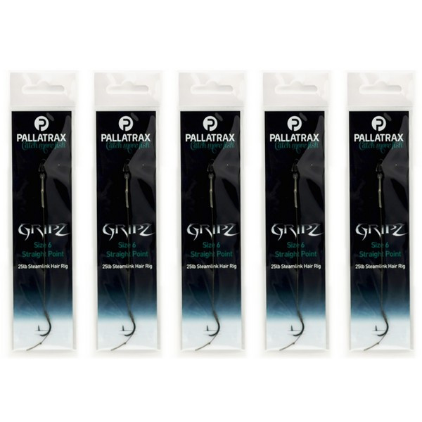 Pallatrax Gripz Straight Point Hair Rigs 8 12lb Braid Pleciony Haczyk Gotowy
