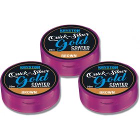   Kriston Quicksilver Gold Shock Leader 25lbs 20m Plecionka przyponowa-Brązowy