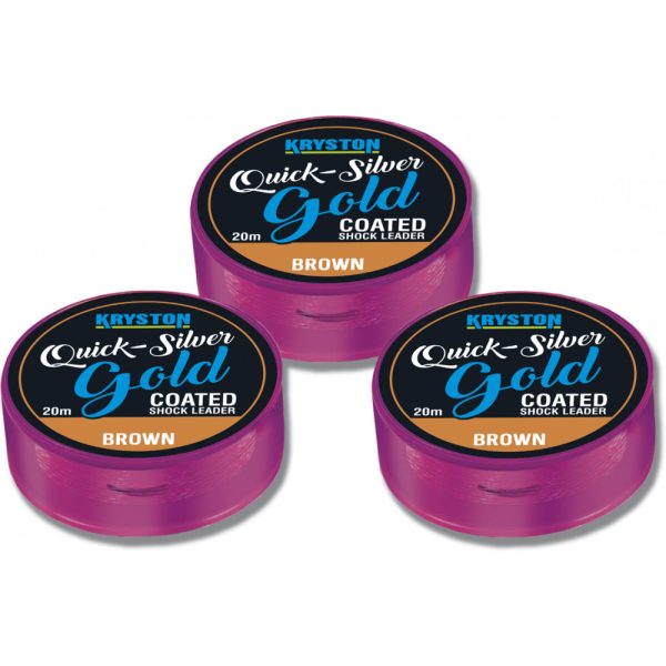 Kriston Quicksilver Gold Shock Leader 25lbs 20m Plecionka przyponowa-Brązowy