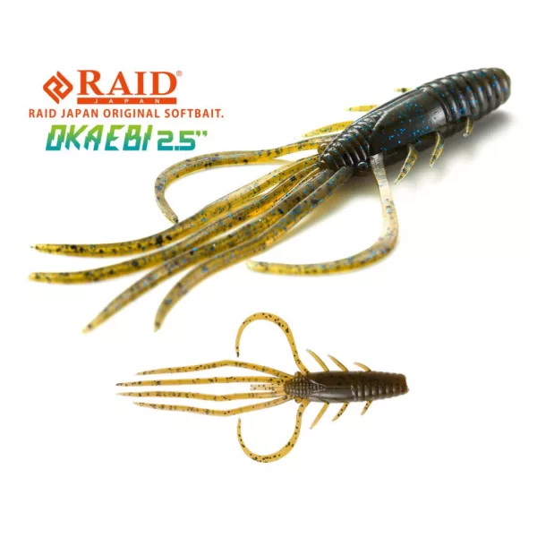 Raid Oka Ebi 6,3cm 001 Green Pumpkin Seed Plasztik Csali 8db