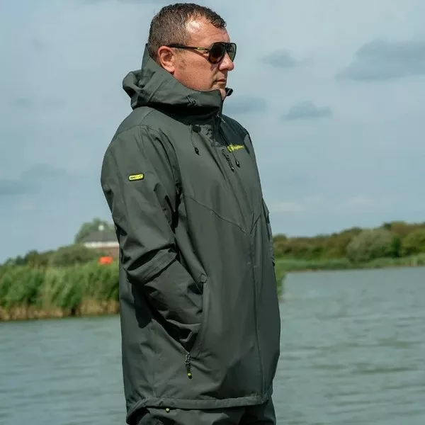 Ridgemonkey Apearel Thermapro Waterproof Shell Coat Green Kurtka Przeciwdeszczowa 3XL