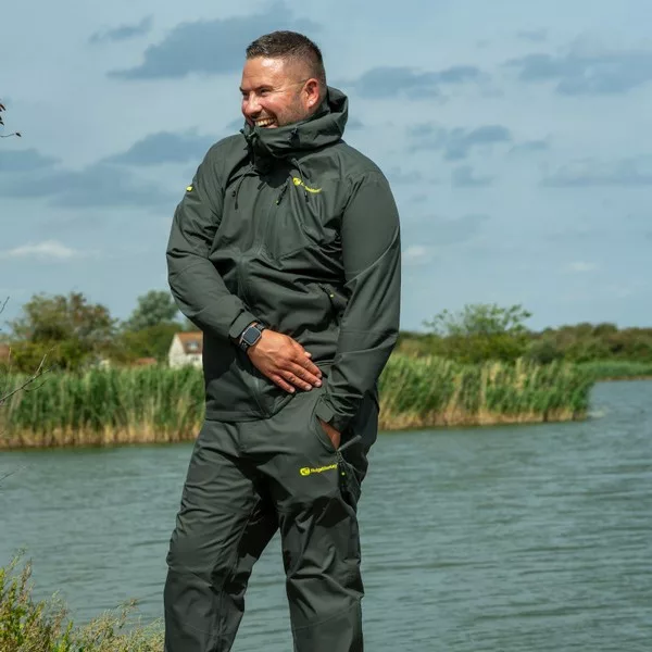 Ridgemonkey Apearel Thermapro Waterproof Shell Trousers Green Spodnie Przeciwdeszczowe L