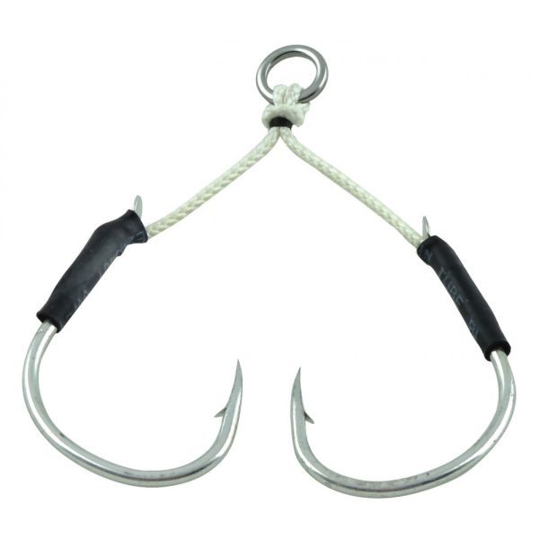 Sakura Hooks Twin Assist Hook SW 601 TI 1/0 Haczyk spinningowy-offsetowy z oczkiem i zadziorem 2 szt.