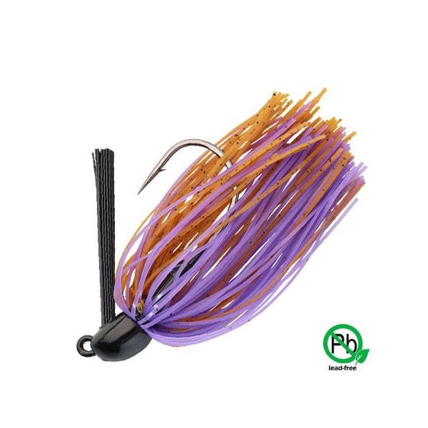 Sakura Tungsten Swim Jig 10,6gr BP Główka jigowa ze spódniczką - Brązowy i fioletowy