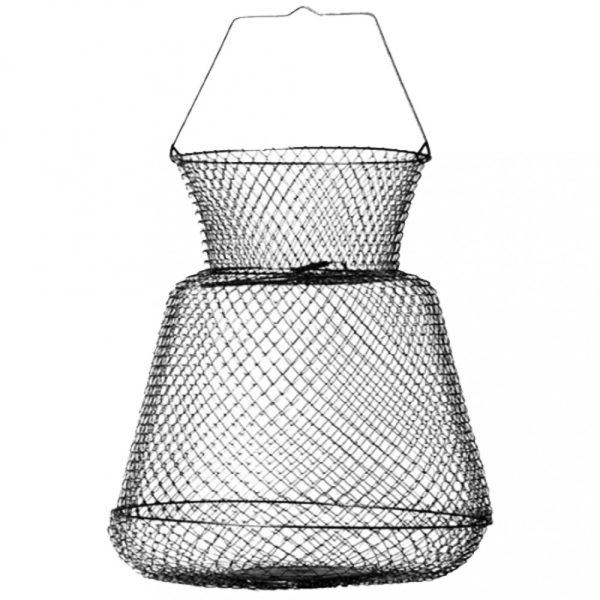 SERT - OVAL SHAPE WIRE BASKET 28x33CM BLACK - Siatka na ryby - Tradycyjna siatka na ryby - Kosz druciany