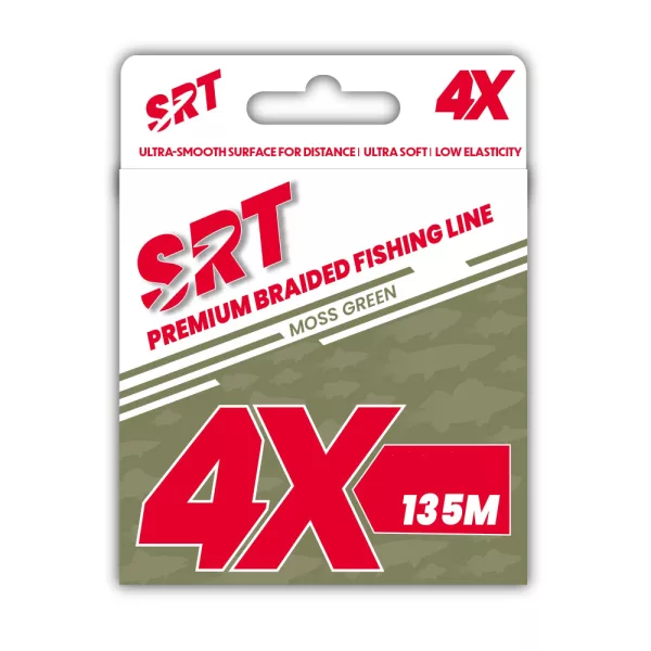 Sert Tresse 4x SRT Żyłka pleciona w kolorze mchu zielonego 0,20mm 135m