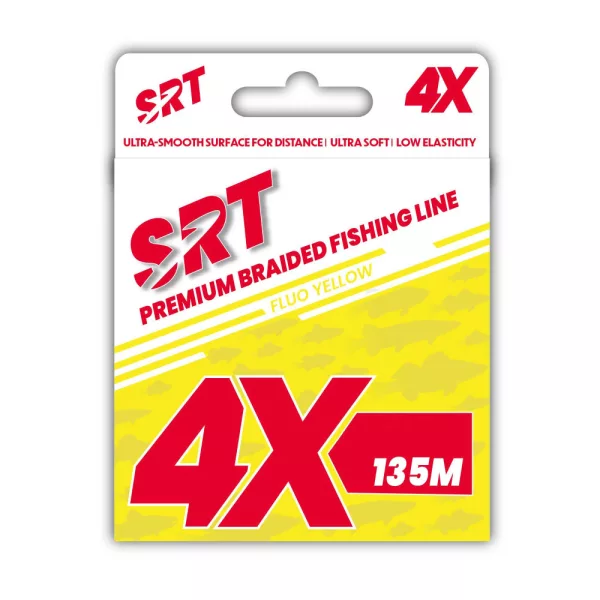 Sert Tresse 4x SRT Fluo Yellow Żyłka pleciona 0,14mm 135m