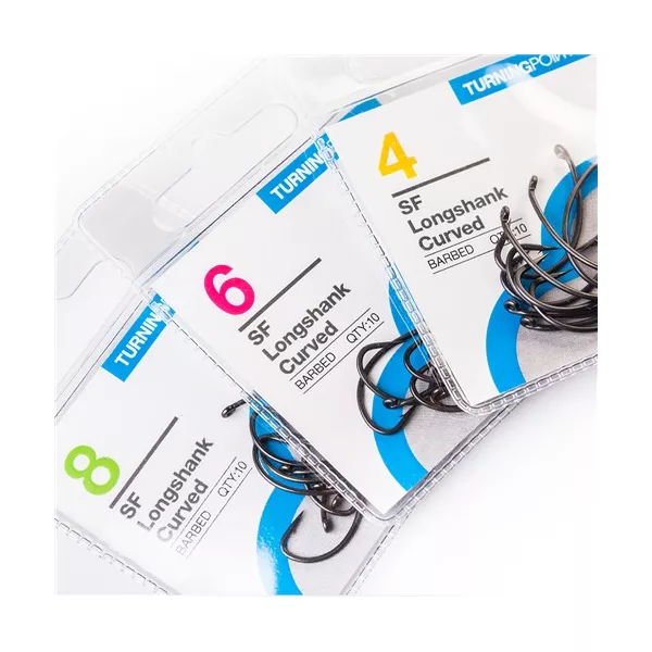 Spotted Fin Hosszúszárú Hajlított Szakállas Horog 8-as méret