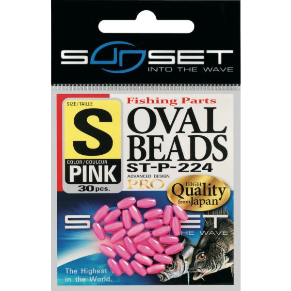 Sunset - KEMÉNY OVÁLIS GYÖNGYÖK RÓZSASZÍN 8x3,8mm X25 - Gumigyöngy