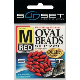   Sunset - KEMÉNY OVÁLIS GYÖNGYÖK PIROS 8x3,8mm X20 - Gumigyöngy