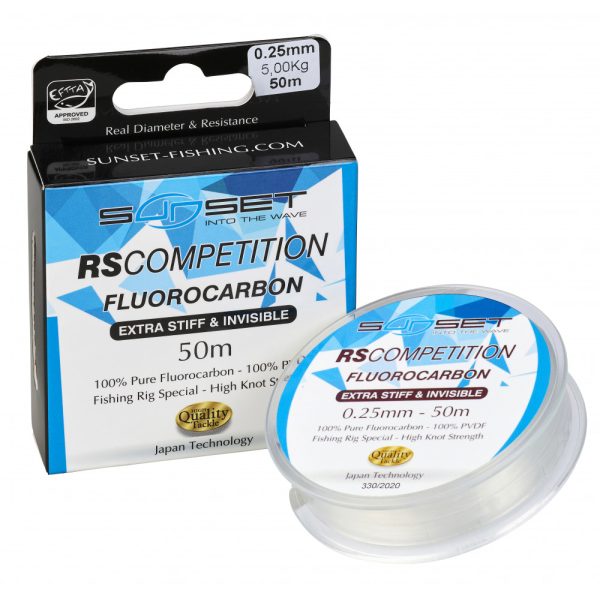 Sunset Fluorocarbon Bardzo sztywny RS Competition 0,16mm 50m Przypon monofilamentowy