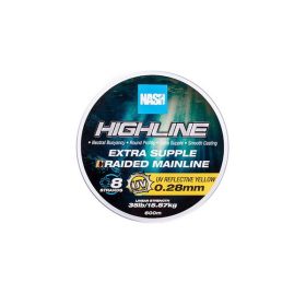   Nash Highline Extra Hajlékony UV Sárga 0.28mm 600m Fonott Főzsinór