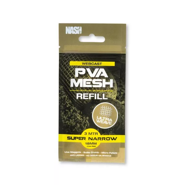 Nash Webcast Ultra Weave PVA Siatka Uzupełniająca Super Wąska 18mmx3m