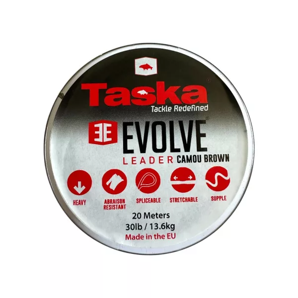 Taska Evolve Leader Weedy Green 30lb 20m Threadable Braided Leader Line