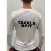 TackleBait Logo Długa Koszulka z Długim Rękawem Biała 4XL