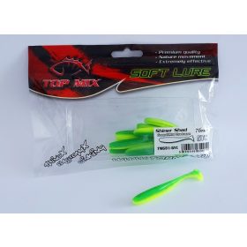   Top Mix Shiner Shad Green-Yellow Chartreuse 7,6cm Plastikowa Przynęta 10szt