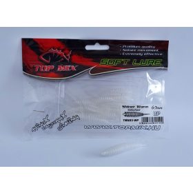   Top Mix Shiner Worm White Pearl 6.0cm Plastic Worm Lure 10pcs