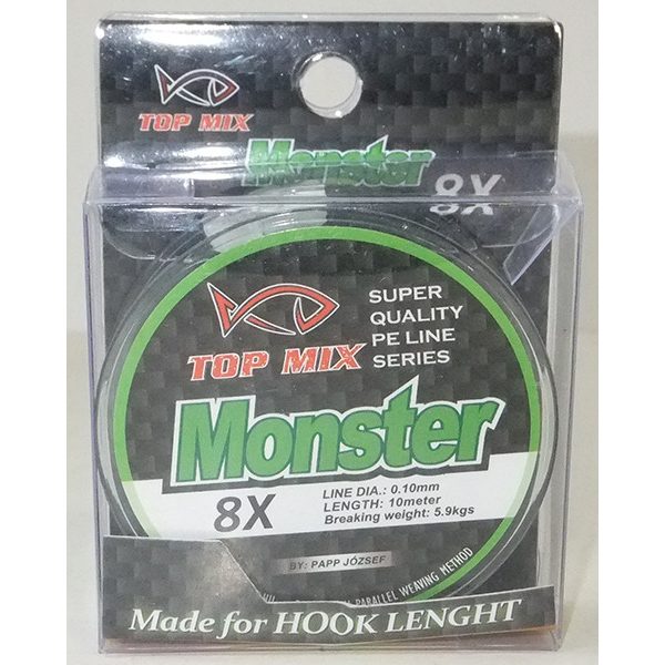Top Mix X8 Monster 0,10mm 10m Plecionka Przyponowa
